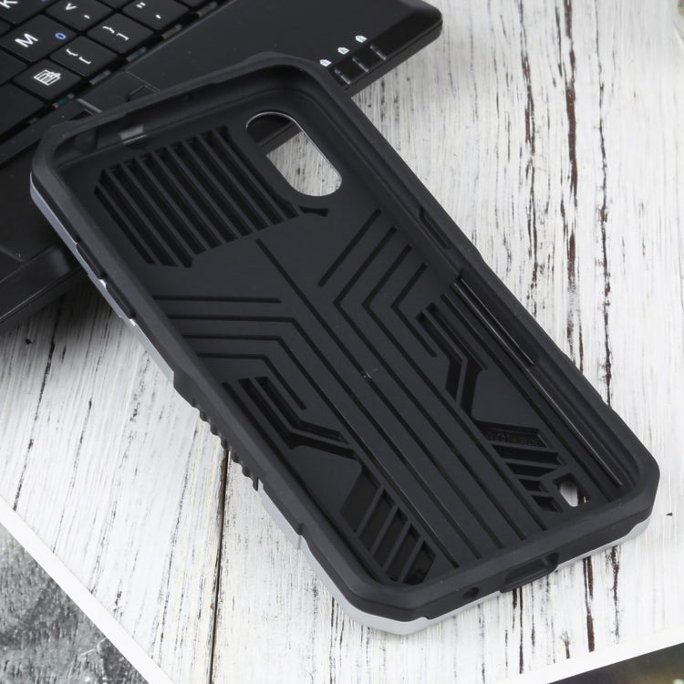 For Samsung Galaxy A01 US Version Vanguard Warrior All Inclusive Double-color Shockproof TPU + PC Protective Case with Holder