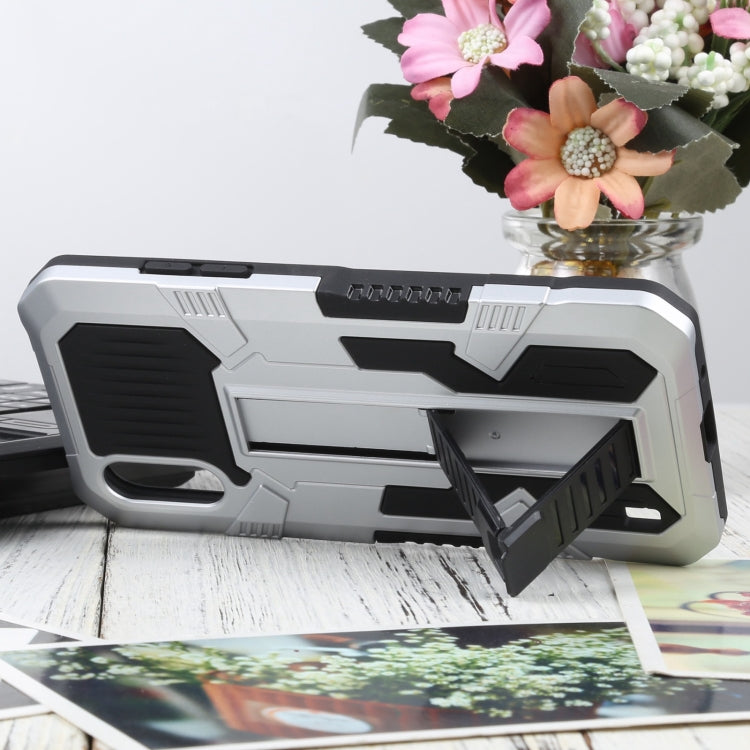For Samsung Galaxy A01 US Version Vanguard Warrior All Inclusive Double-color Shockproof TPU + PC Protective Case with Holder