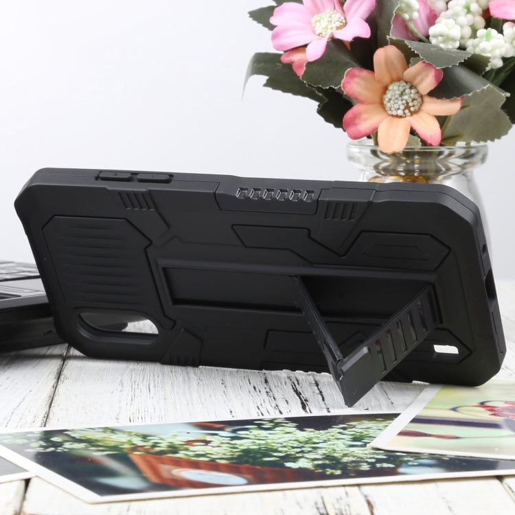 For Samsung Galaxy A01 US Version Vanguard Warrior All Inclusive Double-color Shockproof TPU + PC Protective Case with Holder