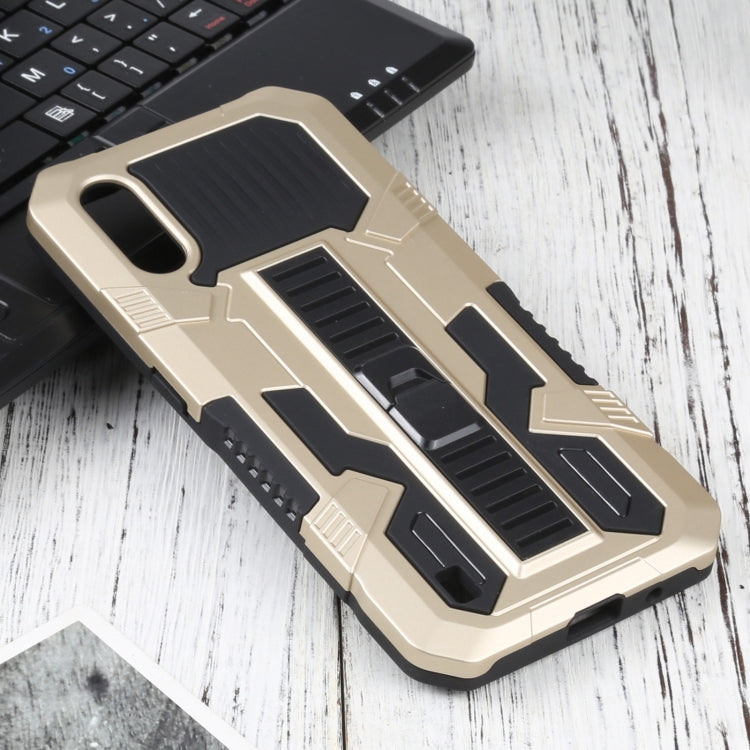 For Samsung Galaxy A01 US Version Vanguard Warrior All Inclusive Double-color Shockproof TPU + PC Protective Case with Holder