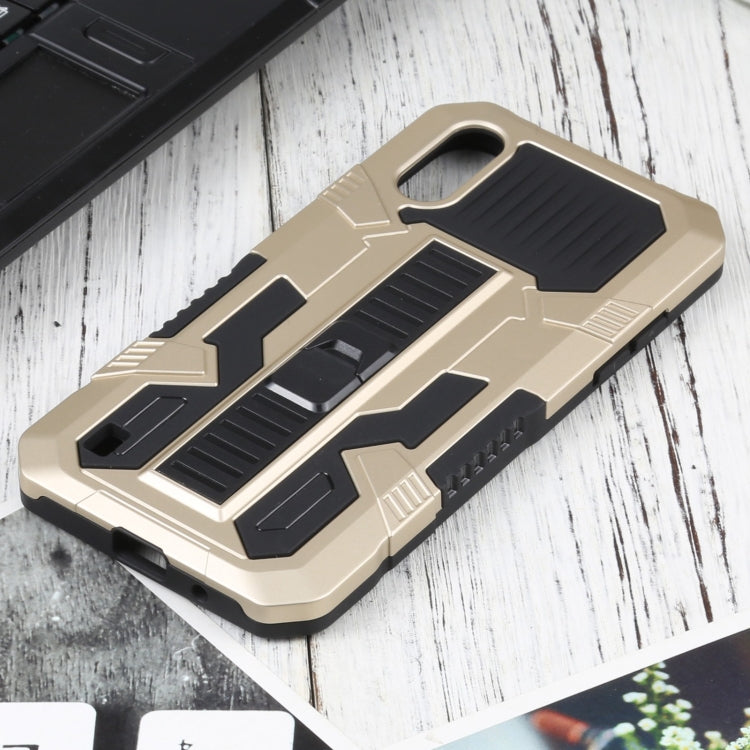 For Samsung Galaxy A01 US Version Vanguard Warrior All Inclusive Double-color Shockproof TPU + PC Protective Case with Holder