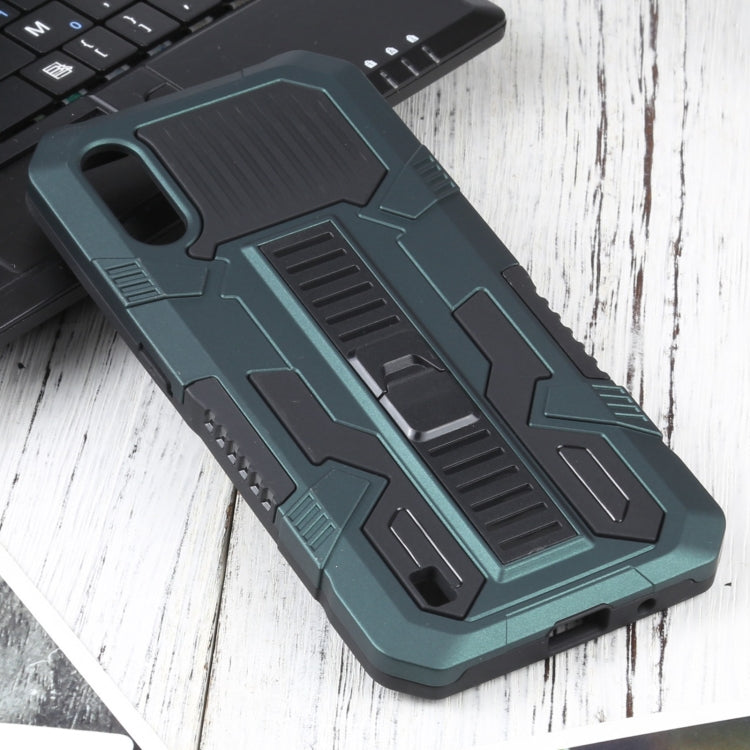 For Samsung Galaxy A01 US Version Vanguard Warrior All Inclusive Double-color Shockproof TPU + PC Protective Case with Holder