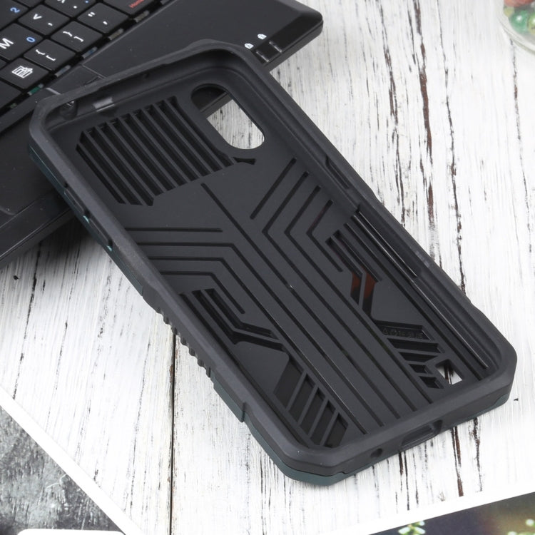 For Samsung Galaxy A01 US Version Vanguard Warrior All Inclusive Double-color Shockproof TPU + PC Protective Case with Holder