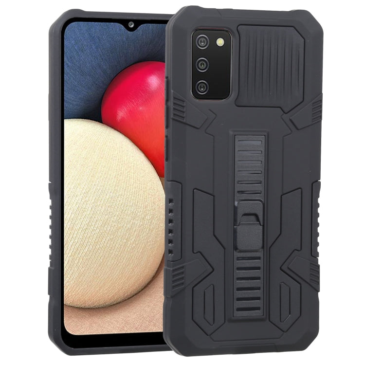 For Samsung Galaxy A02s 166mm  Vanguard Warrior All Inclusive Double-color Shockproof TPU + PC Protective Case with Holder