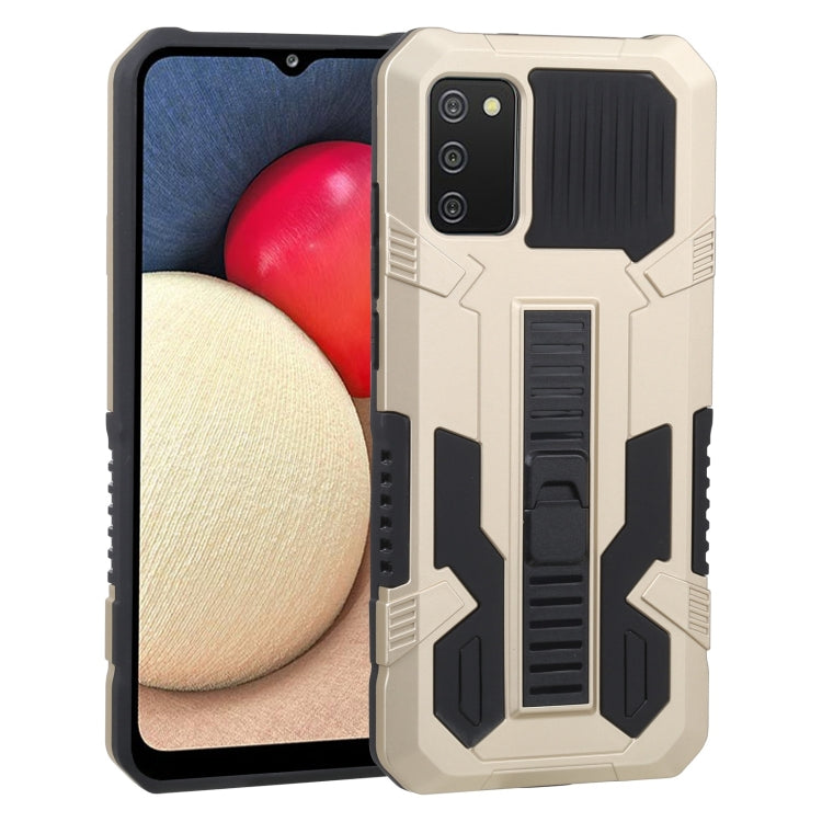 For Samsung Galaxy A02s 166mm  Vanguard Warrior All Inclusive Double-color Shockproof TPU + PC Protective Case with Holder