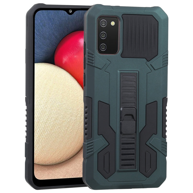 For Samsung Galaxy A02s 166mm  Vanguard Warrior All Inclusive Double-color Shockproof TPU + PC Protective Case with Holder