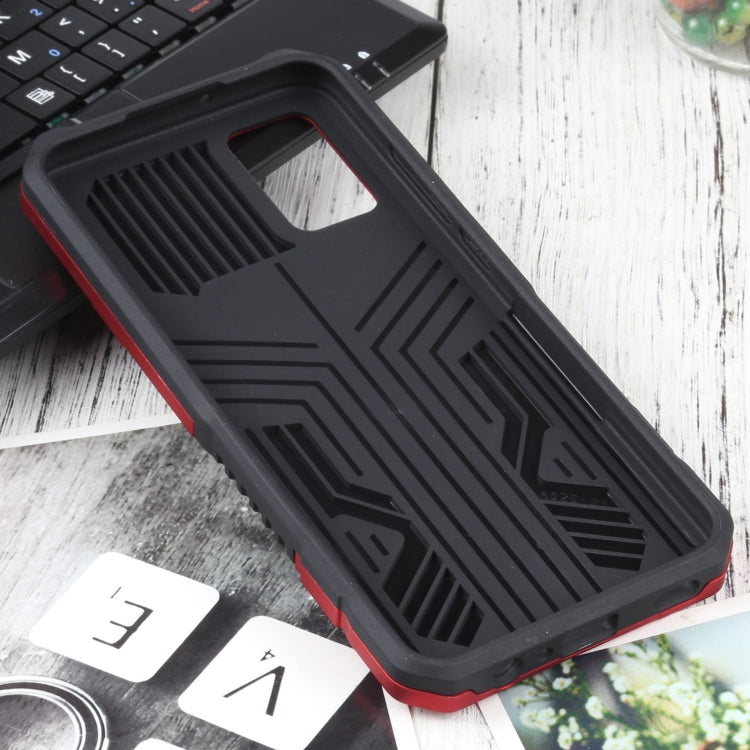 For Samsung Galaxy A02s 164mm EU Version Vanguard Warrior All Inclusive Double-color Shockproof TPU + PC Protective Case with Holder