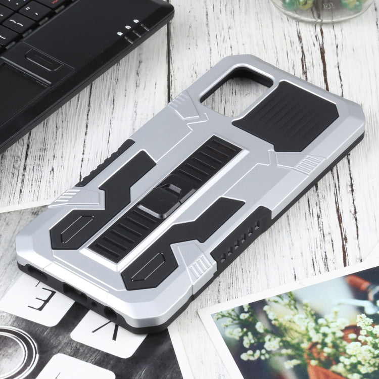 For Samsung Galaxy A02s 164mm EU Version Vanguard Warrior All Inclusive Double-color Shockproof TPU + PC Protective Case with Holder