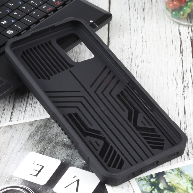 For Samsung Galaxy A02s 164mm EU Version Vanguard Warrior All Inclusive Double-color Shockproof TPU + PC Protective Case with Holder