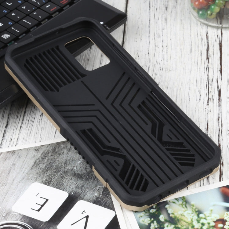 For Samsung Galaxy A02s 164mm EU Version Vanguard Warrior All Inclusive Double-color Shockproof TPU + PC Protective Case with Holder