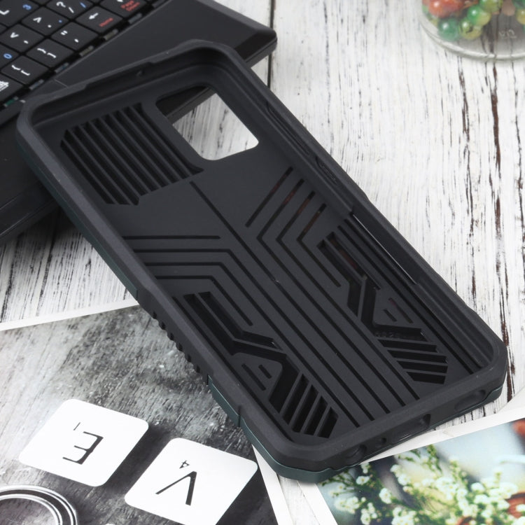 For Samsung Galaxy A02s 164mm EU Version Vanguard Warrior All Inclusive Double-color Shockproof TPU + PC Protective Case with Holder