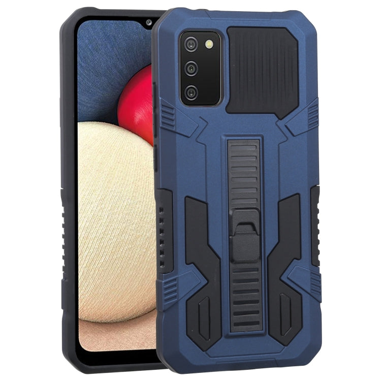 For Samsung Galaxy A02s 164mm EU Version Vanguard Warrior All Inclusive Double-color Shockproof TPU + PC Protective Case with Holder