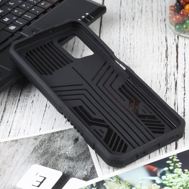 For Samsung Galaxy A03s 164mm Vanguard Warrior All Inclusive Double-color Shockproof TPU + PC Protective Case with Holder