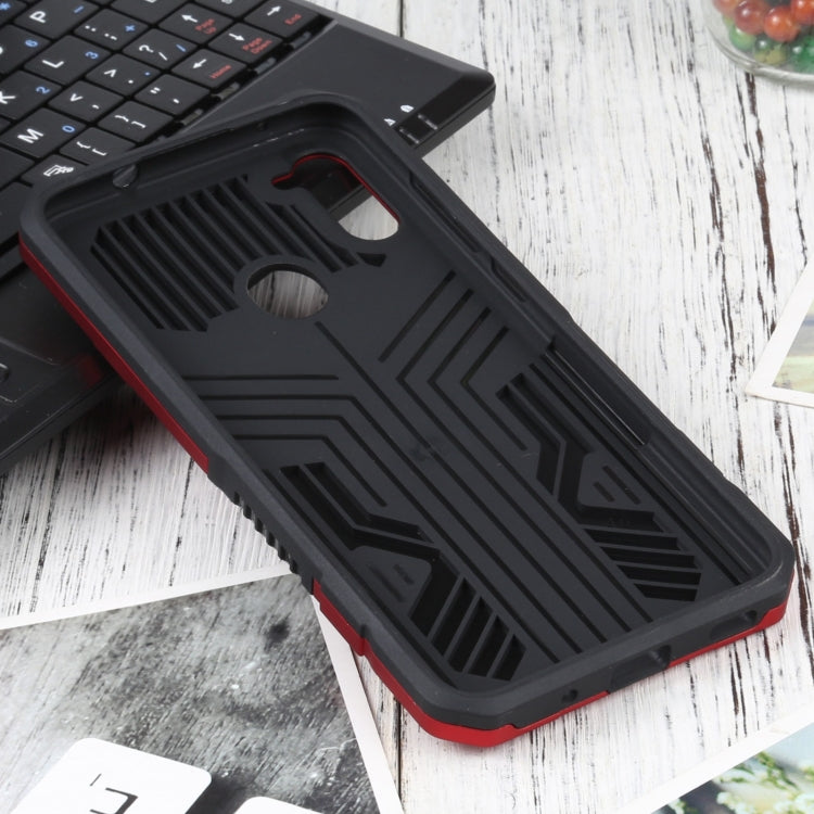 For Samsung Galaxy A11 / M11 Vanguard Warrior All Inclusive Double-color Shockproof TPU + PC Protective Case with Holder