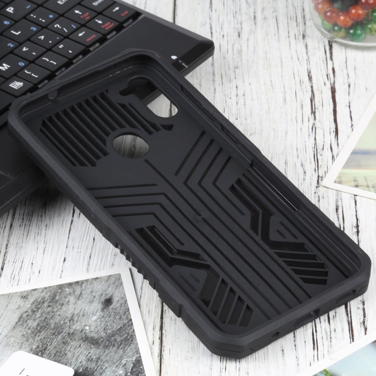 For Samsung Galaxy A11 / M11 Vanguard Warrior All Inclusive Double-color Shockproof TPU + PC Protective Case with Holder