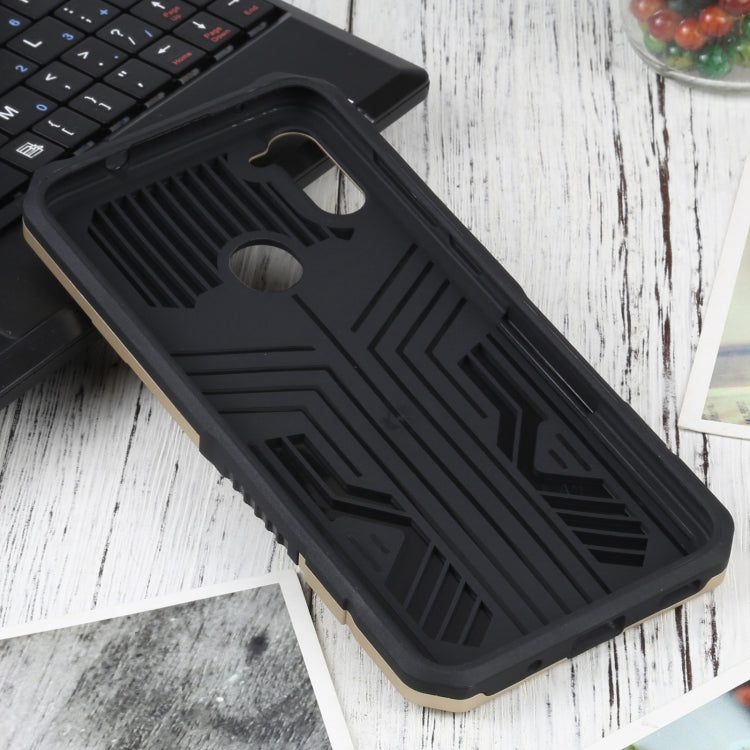 For Samsung Galaxy A11 / M11 Vanguard Warrior All Inclusive Double-color Shockproof TPU + PC Protective Case with Holder