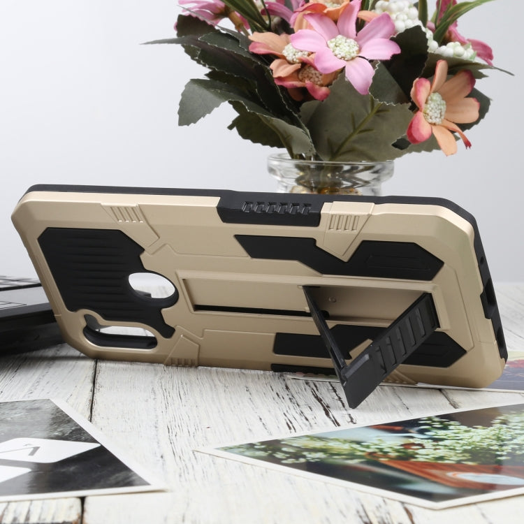 For Samsung Galaxy A11 / M11 Vanguard Warrior All Inclusive Double-color Shockproof TPU + PC Protective Case with Holder