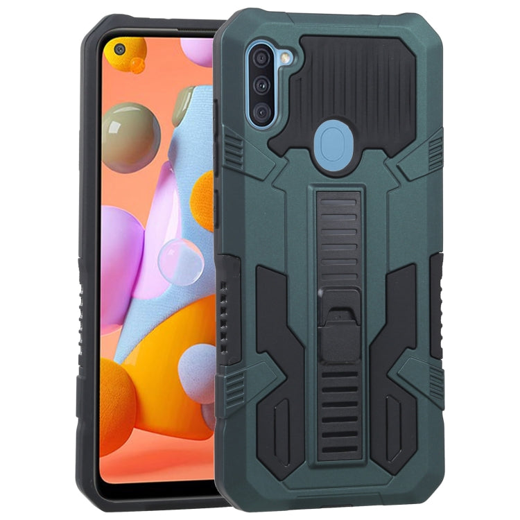 For Samsung Galaxy A11 / M11 Vanguard Warrior All Inclusive Double-color Shockproof TPU + PC Protective Case with Holder