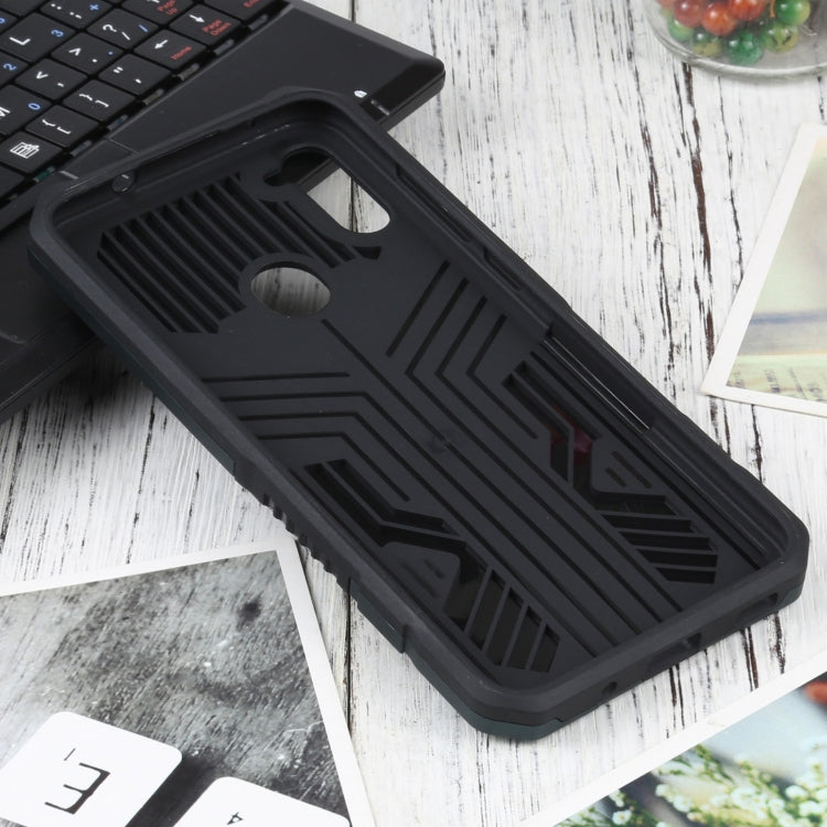 For Samsung Galaxy A11 / M11 Vanguard Warrior All Inclusive Double-color Shockproof TPU + PC Protective Case with Holder