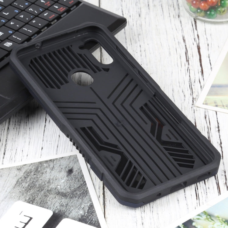 For Samsung Galaxy A11 / M11 Vanguard Warrior All Inclusive Double-color Shockproof TPU + PC Protective Case with Holder