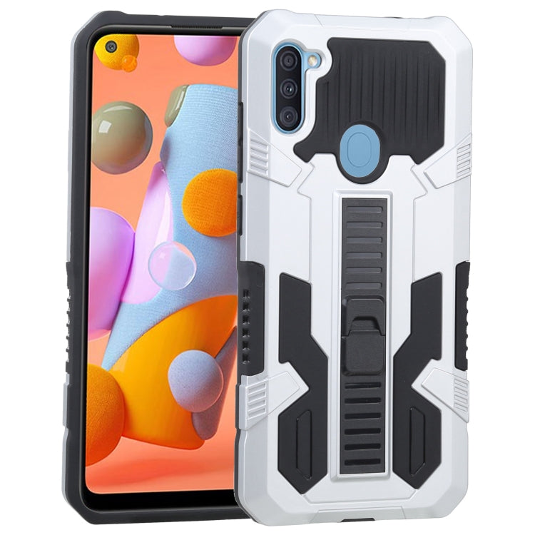 For Samsung Galaxy A11 US Version Vanguard Warrior All Inclusive Double-color Shockproof TPU + PC Protective Case with Holder