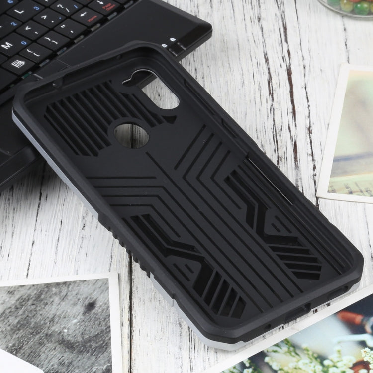 For Samsung Galaxy A11 US Version Vanguard Warrior All Inclusive Double-color Shockproof TPU + PC Protective Case with Holder
