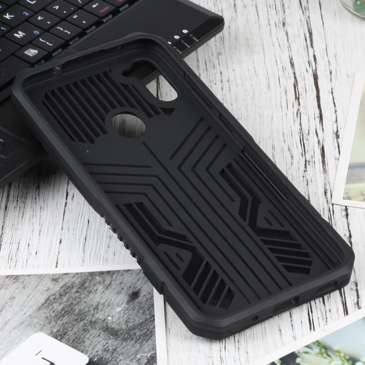 For Samsung Galaxy A11 US Version Vanguard Warrior All Inclusive Double-color Shockproof TPU + PC Protective Case with Holder