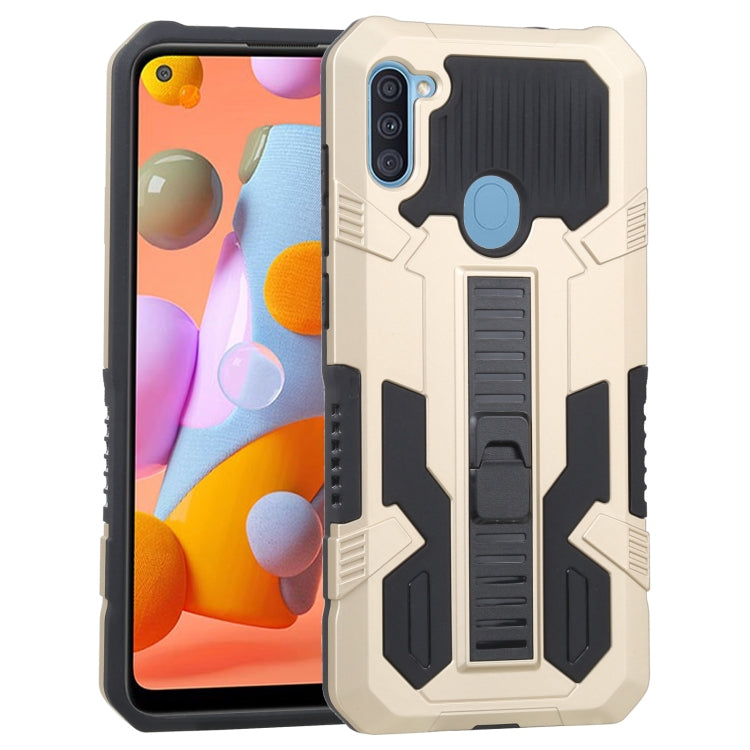 For Samsung Galaxy A11 US Version Vanguard Warrior All Inclusive Double-color Shockproof TPU + PC Protective Case with Holder