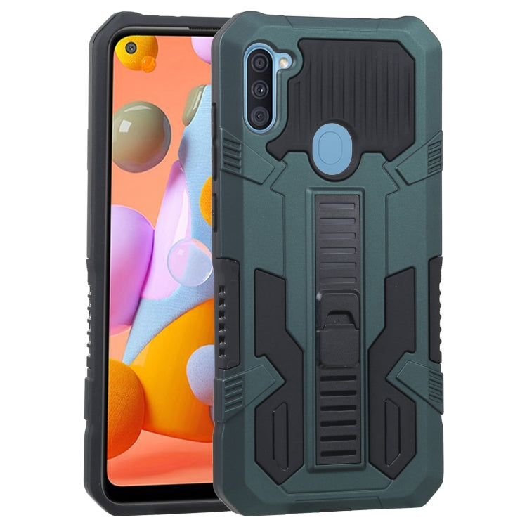 For Samsung Galaxy A11 US Version Vanguard Warrior All Inclusive Double-color Shockproof TPU + PC Protective Case with Holder
