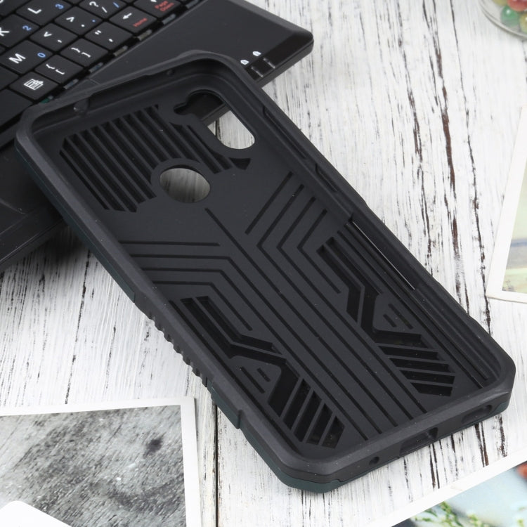For Samsung Galaxy A11 US Version Vanguard Warrior All Inclusive Double-color Shockproof TPU + PC Protective Case with Holder