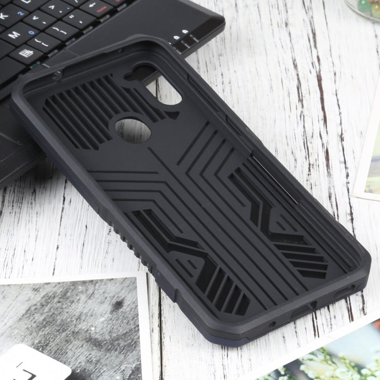 For Samsung Galaxy A11 US Version Vanguard Warrior All Inclusive Double-color Shockproof TPU + PC Protective Case with Holder