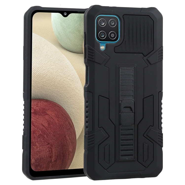 For Samsung Galaxy A12 / M12 Vanguard Warrior All Inclusive Double-color Shockproof TPU + PC Protective Case with Holder