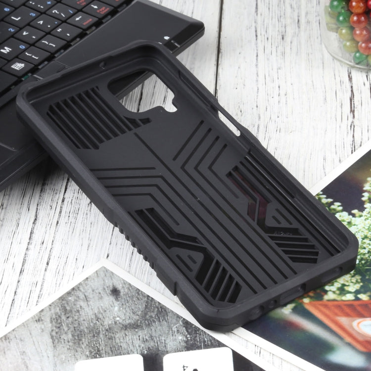 For Samsung Galaxy A12 / M12 Vanguard Warrior All Inclusive Double-color Shockproof TPU + PC Protective Case with Holder