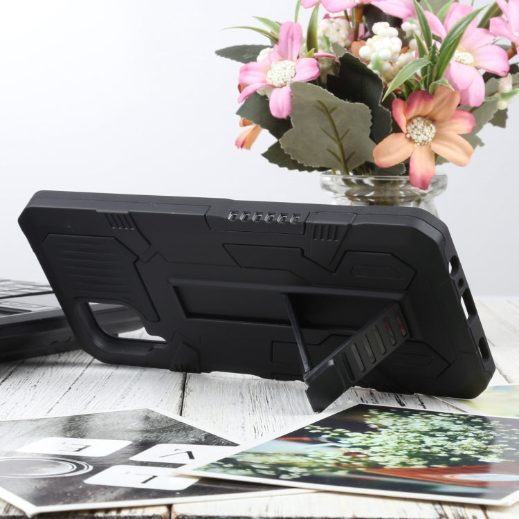 For Samsung Galaxy A12 / M12 Vanguard Warrior All Inclusive Double-color Shockproof TPU + PC Protective Case with Holder