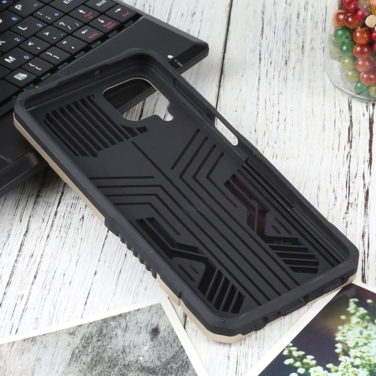 For Samsung Galaxy A12 / M12 Vanguard Warrior All Inclusive Double-color Shockproof TPU + PC Protective Case with Holder