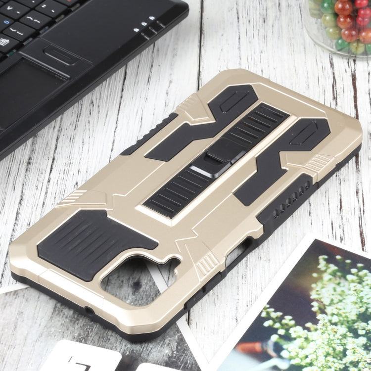 For Samsung Galaxy A12 / M12 Vanguard Warrior All Inclusive Double-color Shockproof TPU + PC Protective Case with Holder