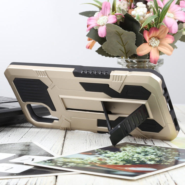 For Samsung Galaxy A12 / M12 Vanguard Warrior All Inclusive Double-color Shockproof TPU + PC Protective Case with Holder