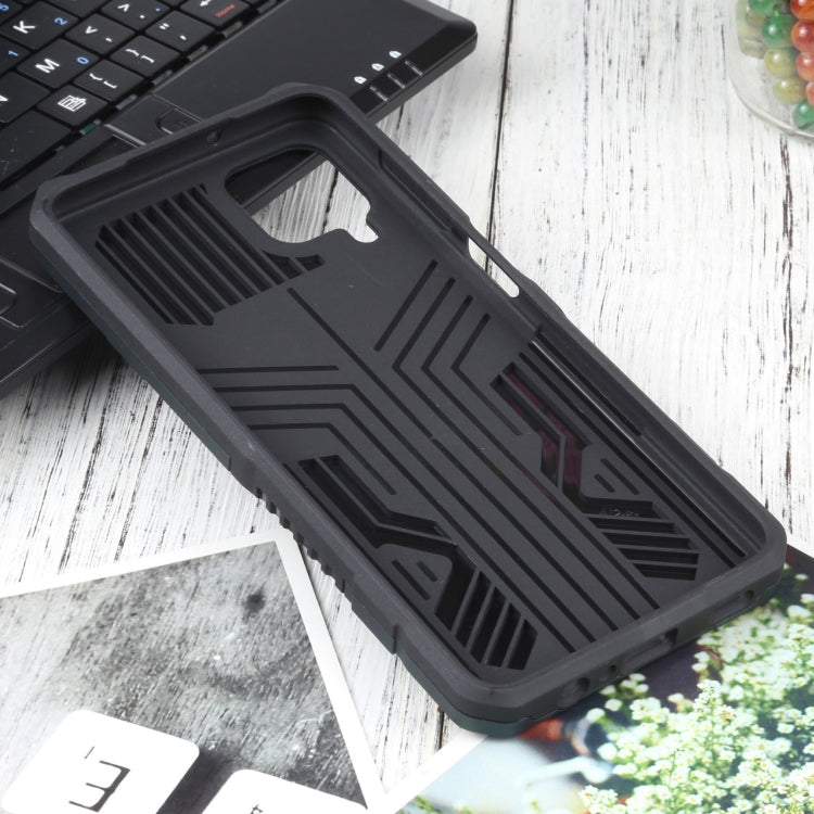 For Samsung Galaxy A12 / M12 Vanguard Warrior All Inclusive Double-color Shockproof TPU + PC Protective Case with Holder