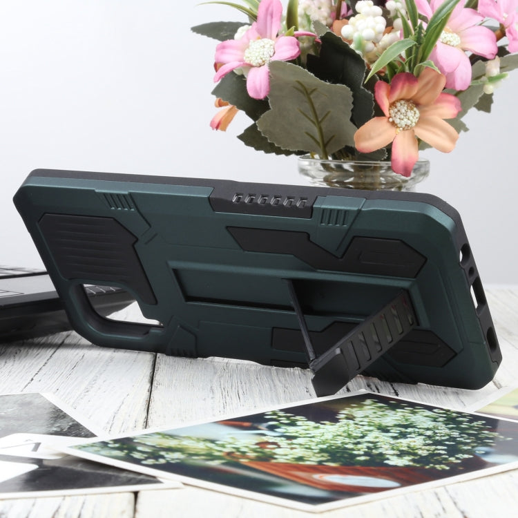 For Samsung Galaxy A12 / M12 Vanguard Warrior All Inclusive Double-color Shockproof TPU + PC Protective Case with Holder