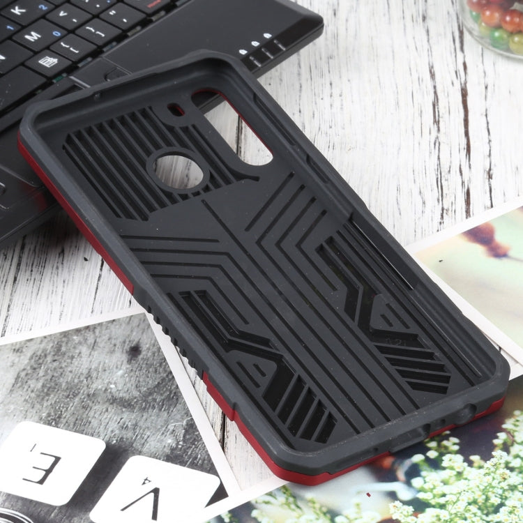 For Samsung Galaxy A21 Vanguard Warrior All Inclusive Double-color Shockproof TPU + PC Protective Case with Holder