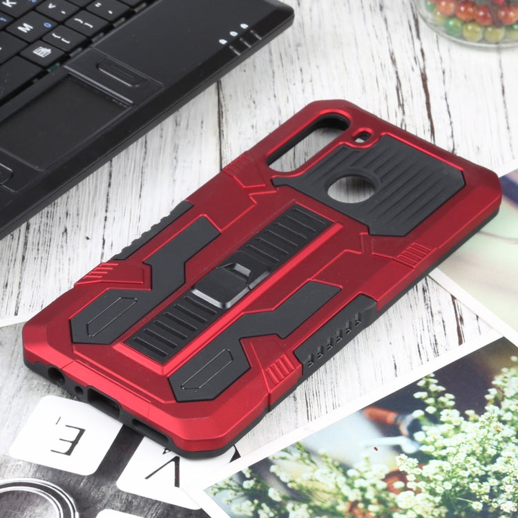 For Samsung Galaxy A21 Vanguard Warrior All Inclusive Double-color Shockproof TPU + PC Protective Case with Holder
