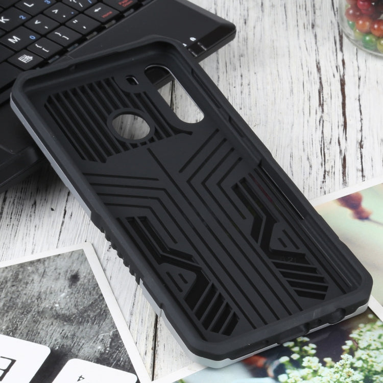 For Samsung Galaxy A21 Vanguard Warrior All Inclusive Double-color Shockproof TPU + PC Protective Case with Holder