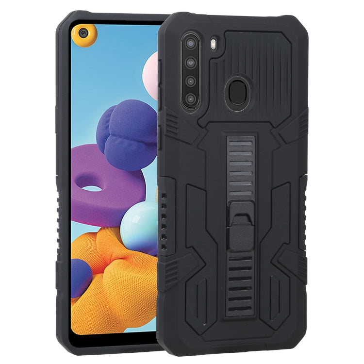 For Samsung Galaxy A21 Vanguard Warrior All Inclusive Double-color Shockproof TPU + PC Protective Case with Holder