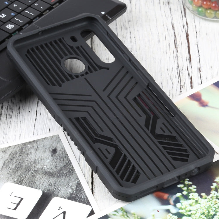 For Samsung Galaxy A21 Vanguard Warrior All Inclusive Double-color Shockproof TPU + PC Protective Case with Holder