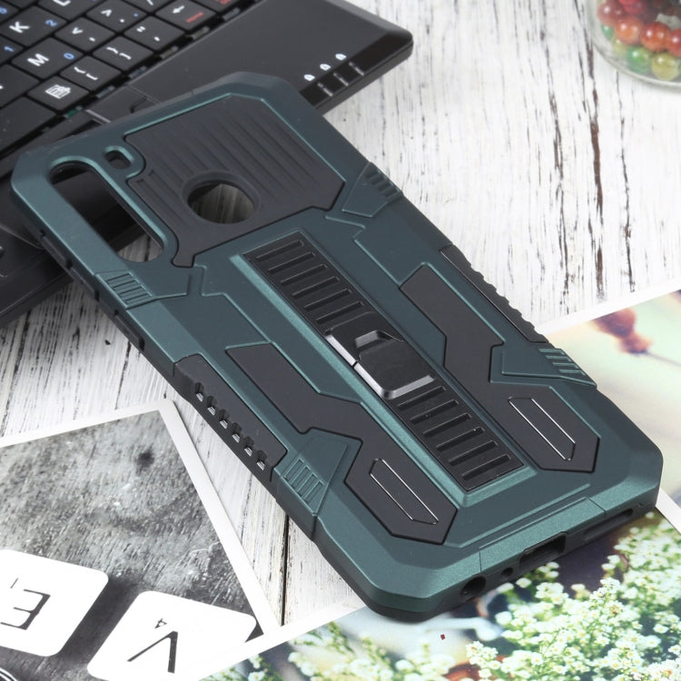 For Samsung Galaxy A21 Vanguard Warrior All Inclusive Double-color Shockproof TPU + PC Protective Case with Holder