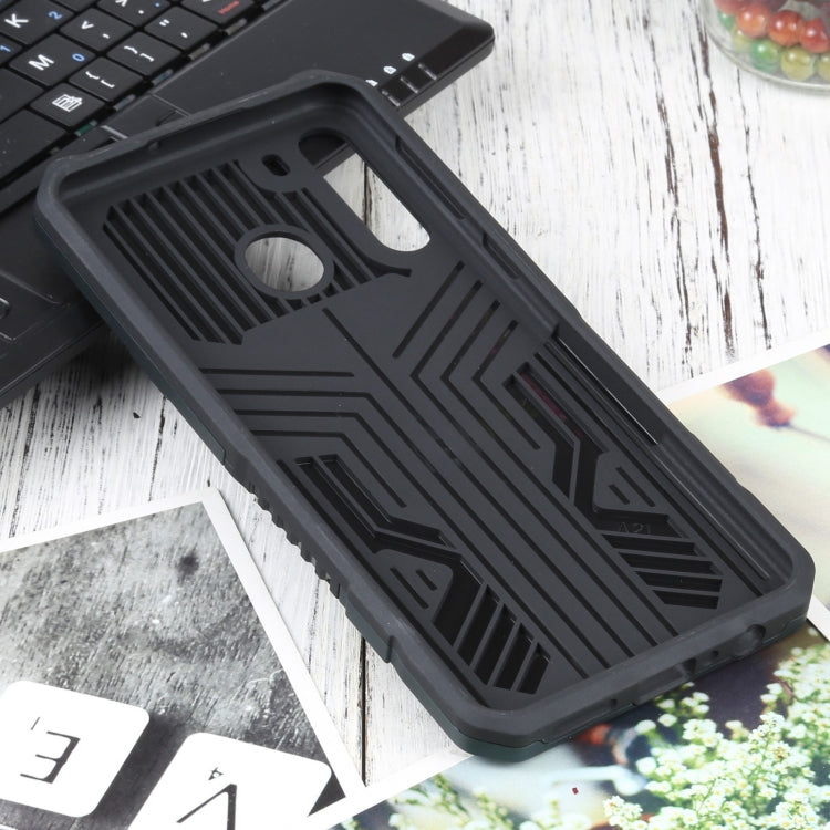 For Samsung Galaxy A21 Vanguard Warrior All Inclusive Double-color Shockproof TPU + PC Protective Case with Holder