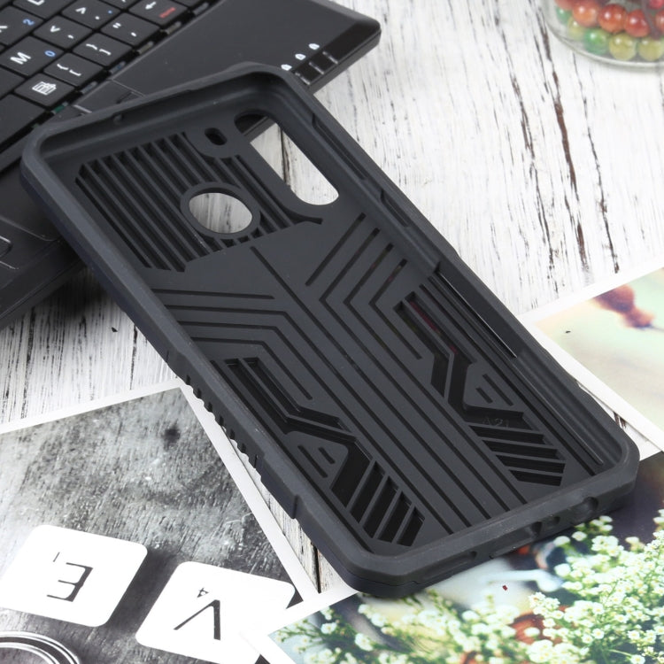 For Samsung Galaxy A21 Vanguard Warrior All Inclusive Double-color Shockproof TPU + PC Protective Case with Holder