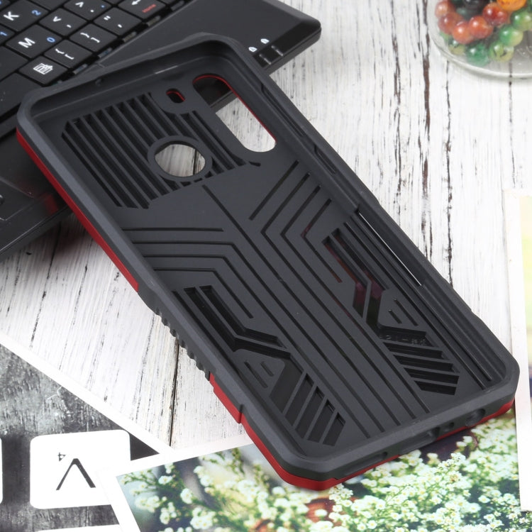 For Samsung Galaxy A21 US Version Vanguard Warrior All Inclusive Double-color Shockproof TPU + PC Protective Case with Holder