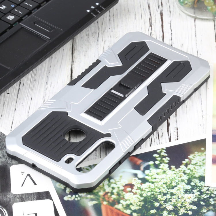 For Samsung Galaxy A21 US Version Vanguard Warrior All Inclusive Double-color Shockproof TPU + PC Protective Case with Holder