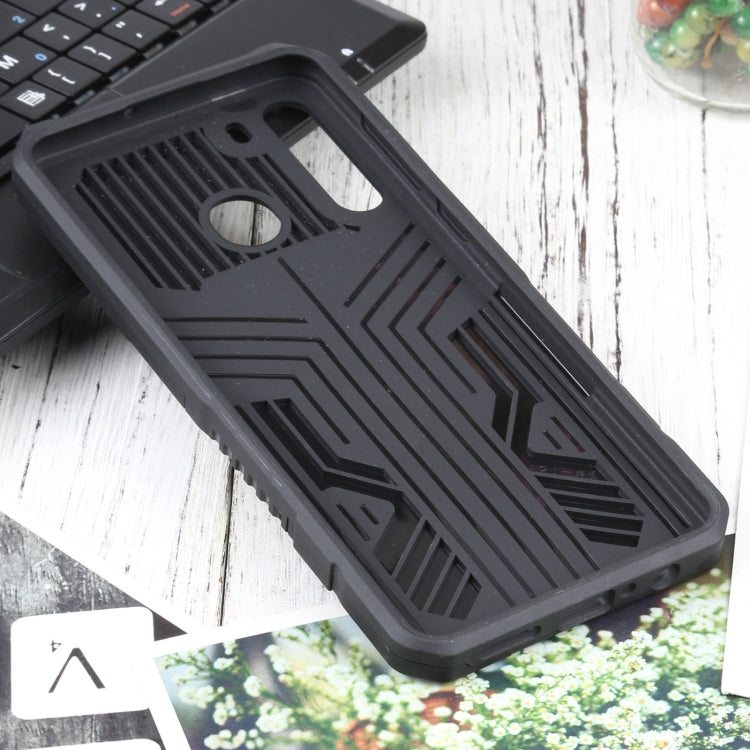 For Samsung Galaxy A21 US Version Vanguard Warrior All Inclusive Double-color Shockproof TPU + PC Protective Case with Holder